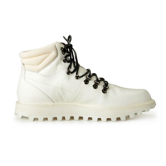 Dolce & Gabbana Men's White Leather Desert Combat Boots Shoes US 11 IT 10 EU 44 - Picture 4 of 8